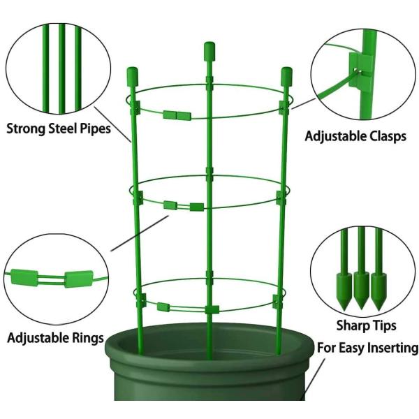 11mm Dia 5ft 150cm Peony Flower Supports Plant Stakes Rings