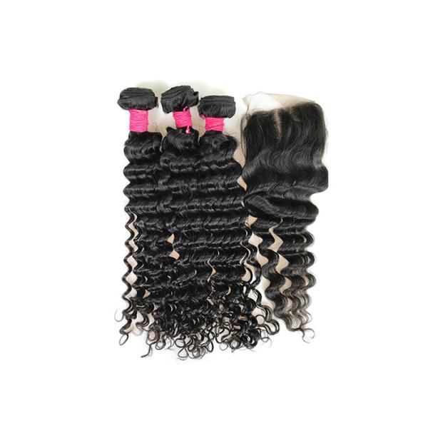 10 - 30 Inch Peruvian Human Hair / No Tangle Body Weave Deep Curly Hair Bundles