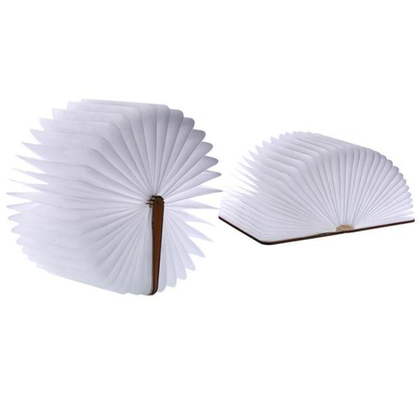 Wooden Mini USB Chargeable Fold Book Sharp Led Light With Creative Bluetooth Speakers