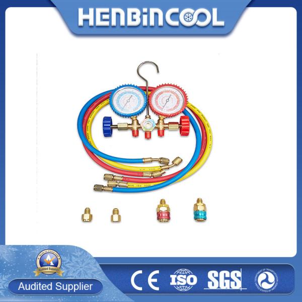 Aluminum Refrigeration Manifold Gauge R502 R12 Refrigerant Gauges With Horse