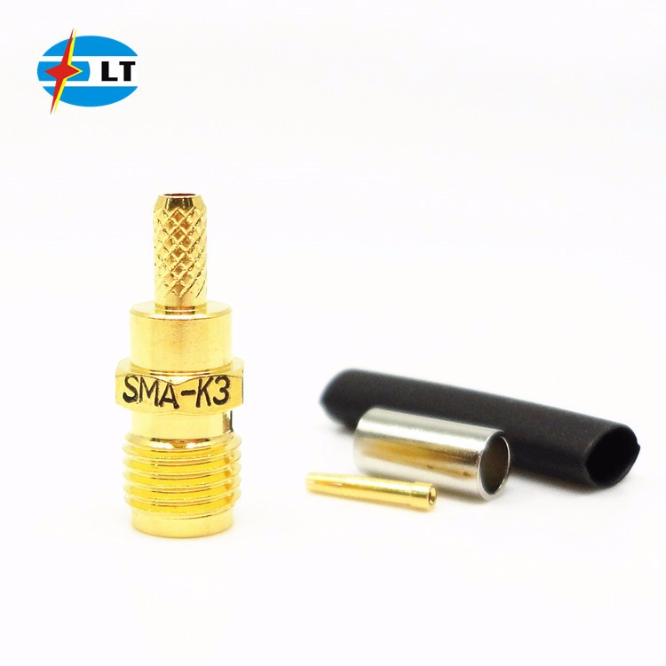 Brass Female 50Ω Impedance RG316 Cable SMA RF Connector