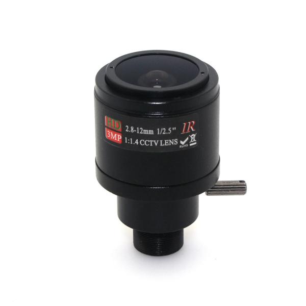 3.0 Megapixel fixed iris HD CCTV camera lens 2.8-12mm/varifocal IR HD security camera lens/manual zoom & focus M12 F1.4