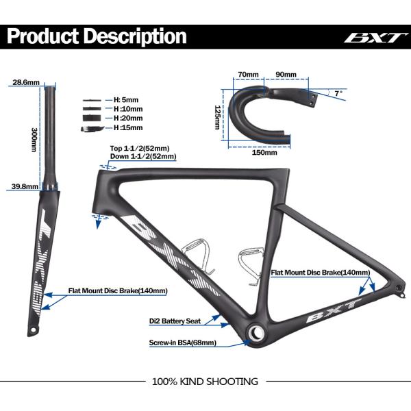 Рамка велосипеда дороги рамки 700C велосипеда дороги волокна углерода облегченная