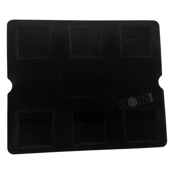 Recyclable 6 Grids Black Flocking Gift Box Plastic Medal Presentation Inner Holder packaging