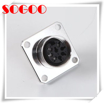 Квадратный соединитель Aisg металла фланца, тип Pin припоя кабеля гнезда M16 сое