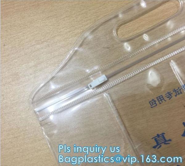 PVC EVA vinyl slider top zipper bag for skin care sets, Holographic Laser PVC Slider Zipper Hand Bag For Summer, bottom