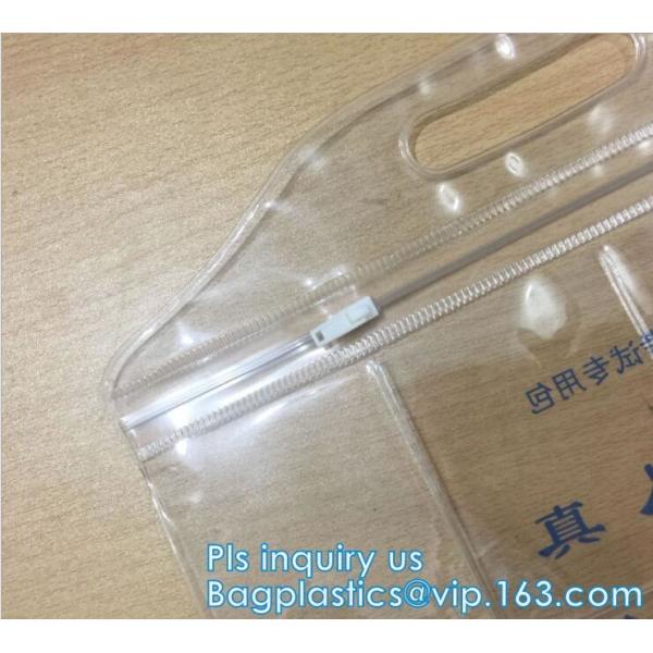 Cosmetic K Clear Bubble Bags/Hot Sale Slider Zipper Bag, Slider Hook Hanging Zipper Bag, Slider Zipper PVC Pencil