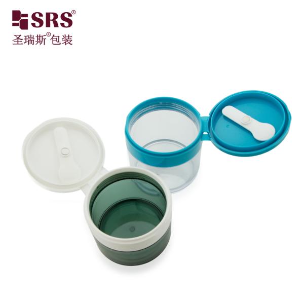 PETG003 100g 120g 150g 200g 250g Injection Custom Semi-transparent Color Plastic Body Scrub Jar Spoon With Magnet