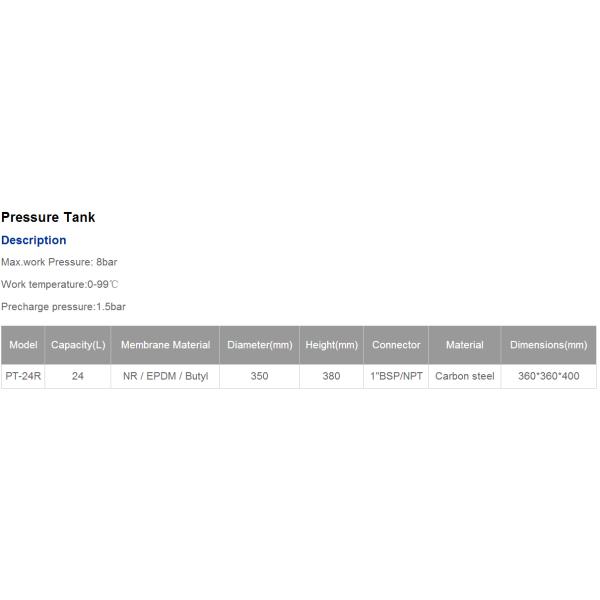 pressure tank, carbon steel tank, vertical tank, water pump accessories