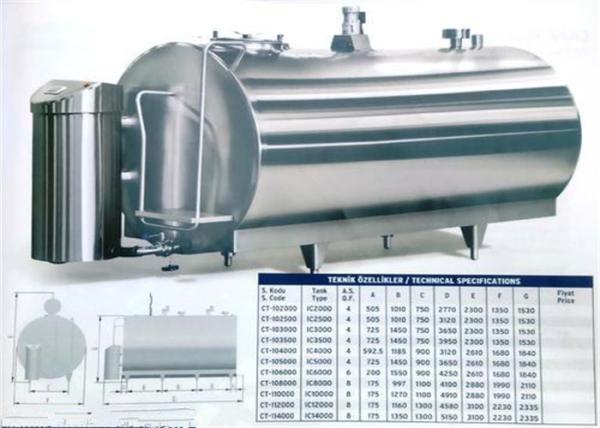 Milk Dairy Plant Machinery , Dairy Chilling Plant For Preserving / Storing