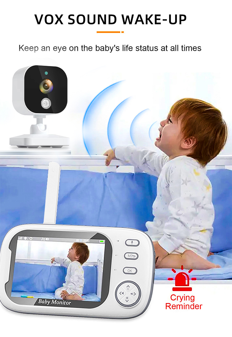 Smart Baby Pet Monitor Surveillance Camera 3.5 Inch LCD Screen 2.4G Wireless Transmission Real Time Monitoring Two-Way Audio