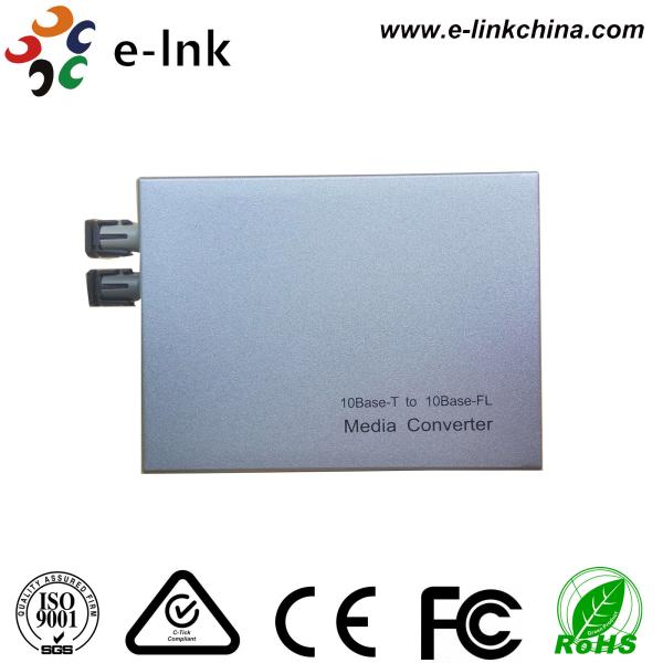 10Base-T to 10Base-FL Converter - 2km Fiber Industrial Grade Plug & Play