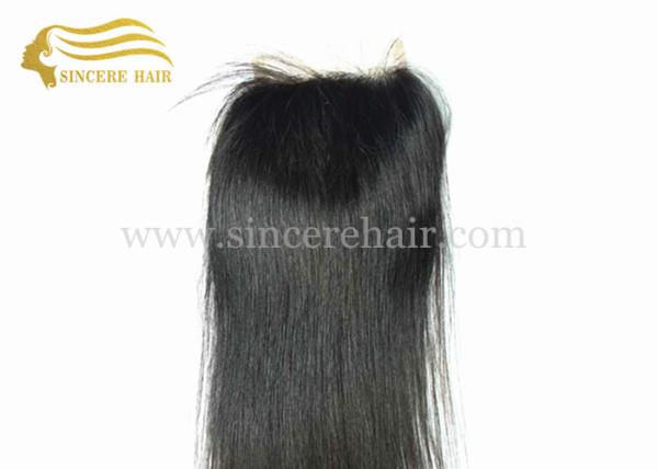 18 Natural Black Straight Virgin Remy Human Hair Clouser 90 Gram / Piece For Sale