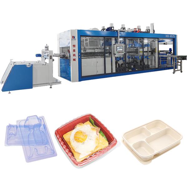 Three Station Plastic Vacuum Pressure Forming Machine For Multiple Materials