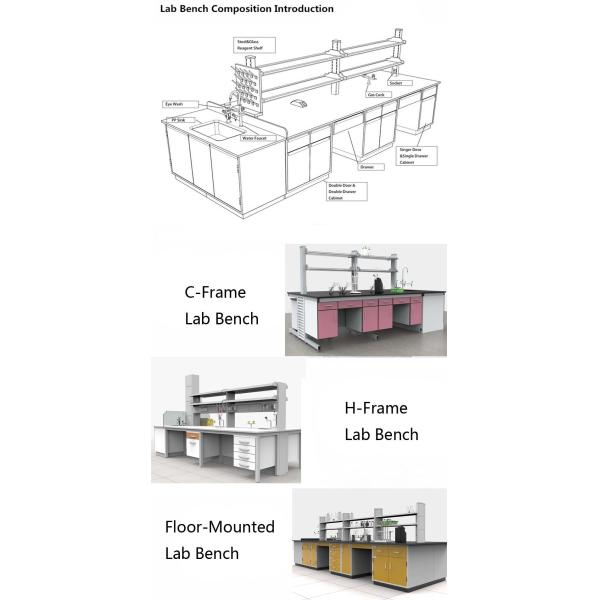 Commercial Chemistry Lab Table Top Stainless Steel Workbench With Cabinets