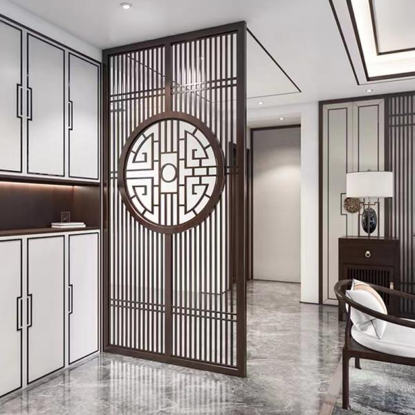 A mobília de aço inoxidável do hotel da tela geou a separação decorativa da sala