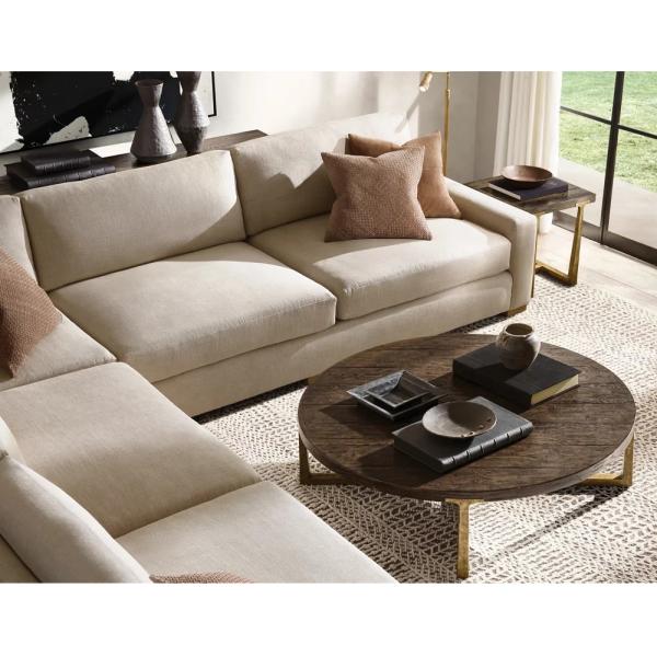 Modern Wood Top Round Coffee Table 300mm With Stainless Steel Material