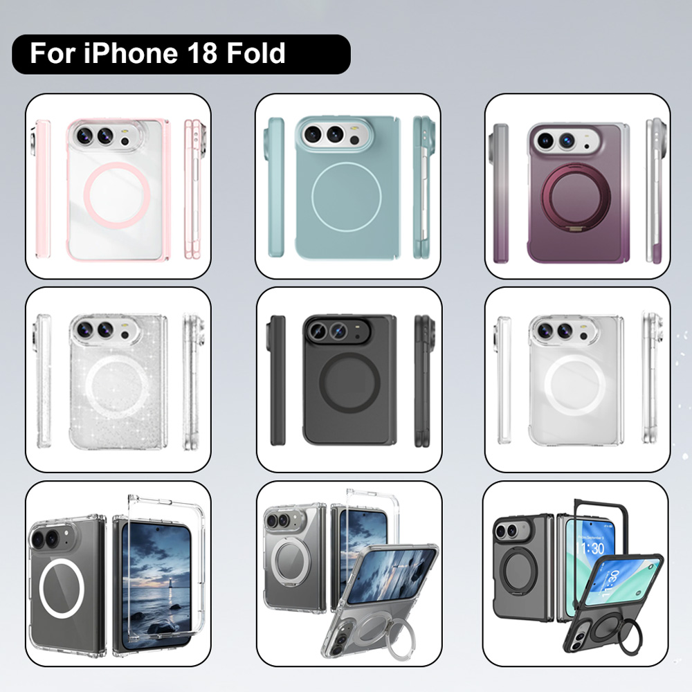 Laudtec Magnetic Phone Case with Rotating Ring Stand, Ultra-Slim Smudge-Resistant, ISO-Certified for iPhone 18 Fold