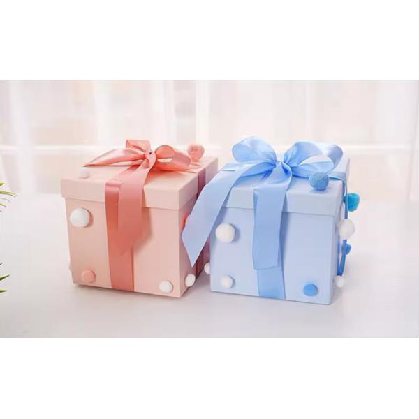 Customize End Boutique Luxury Paper Gift Box With Ribbon Lid for Birthday Christmas