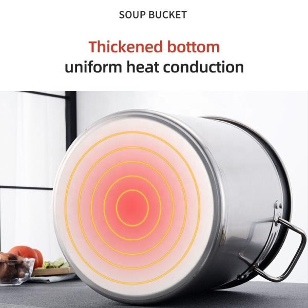 New Design Silver Kitchen Cooking Ware Stainless Steel Heavy Duty Cooking Pot Soup Stock Pot With Stainless Steel Lid