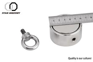 Round Neodymium Fishing Magnets , Super strong fish Magnet Assembly with 500lb