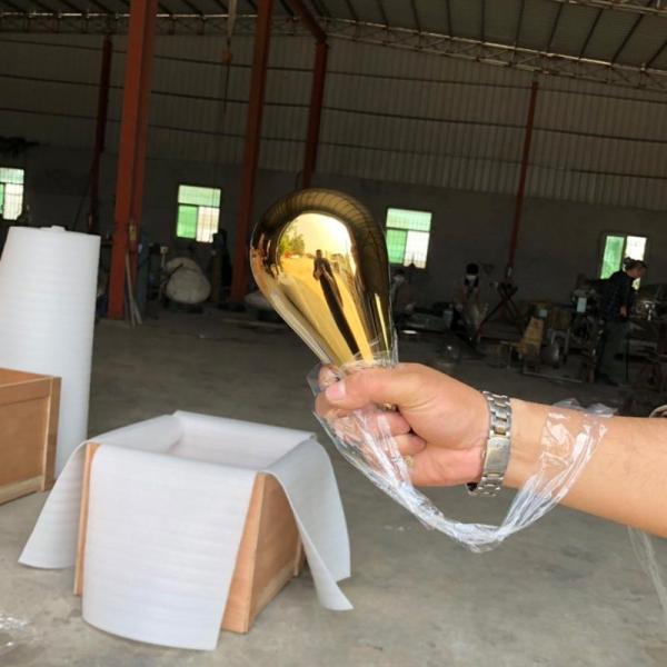 Custom Modern Art Stainless Steel Golden Hanging Water Drop Sculpture