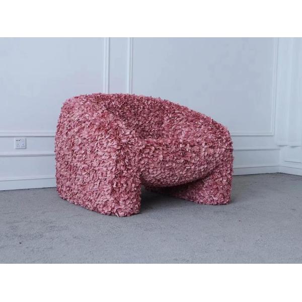 Customized Hotel Home Furniture Chair With Wood Frame Flower Pattern