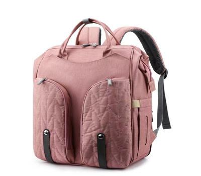 600D Travel Mommy Backpack Nursing Diaper Bag Foldable Crib