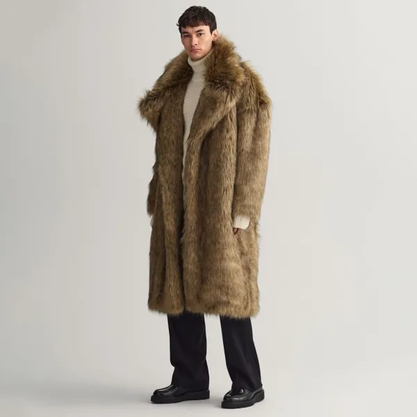 XL XXL Winter Faux Fur Coat Mens Cardigan Europe America Big Fluffy Coat Men