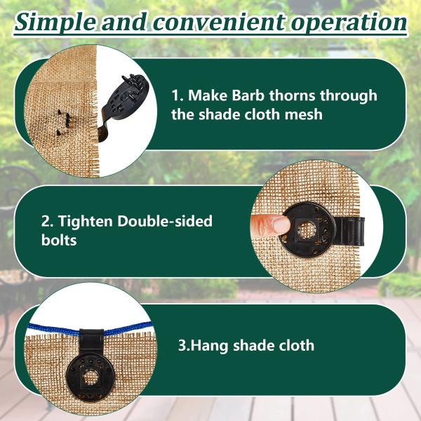 Shade Cloth Clips Heavy Duty Lock Grip for a Variety of Sun Shade Net and Plastic Mesh Clip