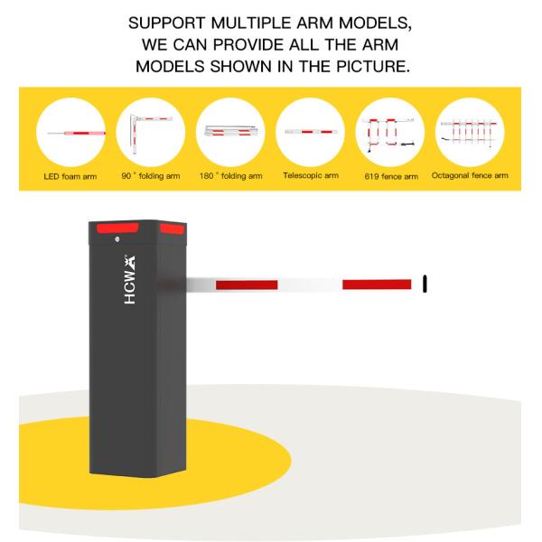 HCW ISO 9001/CE Certified Parking Barrier Gate with 340*340*1095mm Enclosure and Cold Rolled Steel Construction