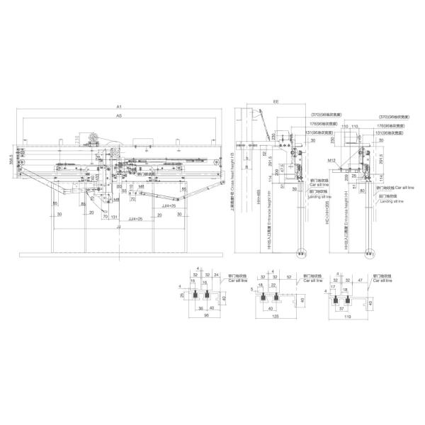 Elevator Parts / 4 Panel Center Opening VVVF Door Operator landing door device with light curtain for elevator