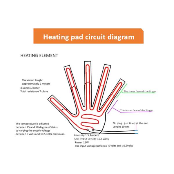Пусковая площадка топления S-2XL перезаряжаемые для нагретых перчаток водоустойчивых