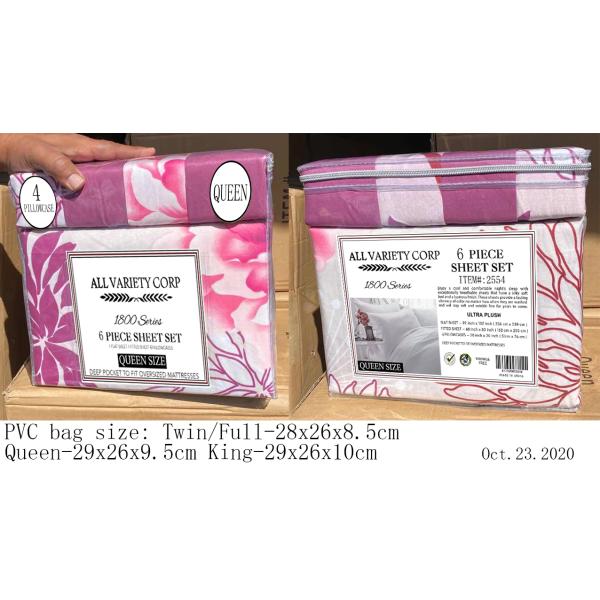 100% de poliéster Imprimido de tejido de microfibra ropa de cama Conjunto de 6 para el Hospital de la escuela de casa Hotel