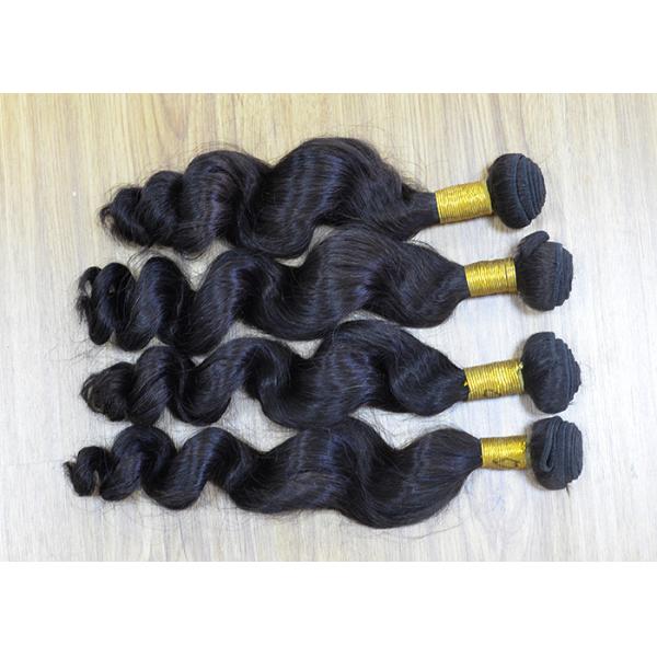 Hair Deep Wave Peruvian Hair Bundles Non Remy 10 - 32 Inch Natural Black