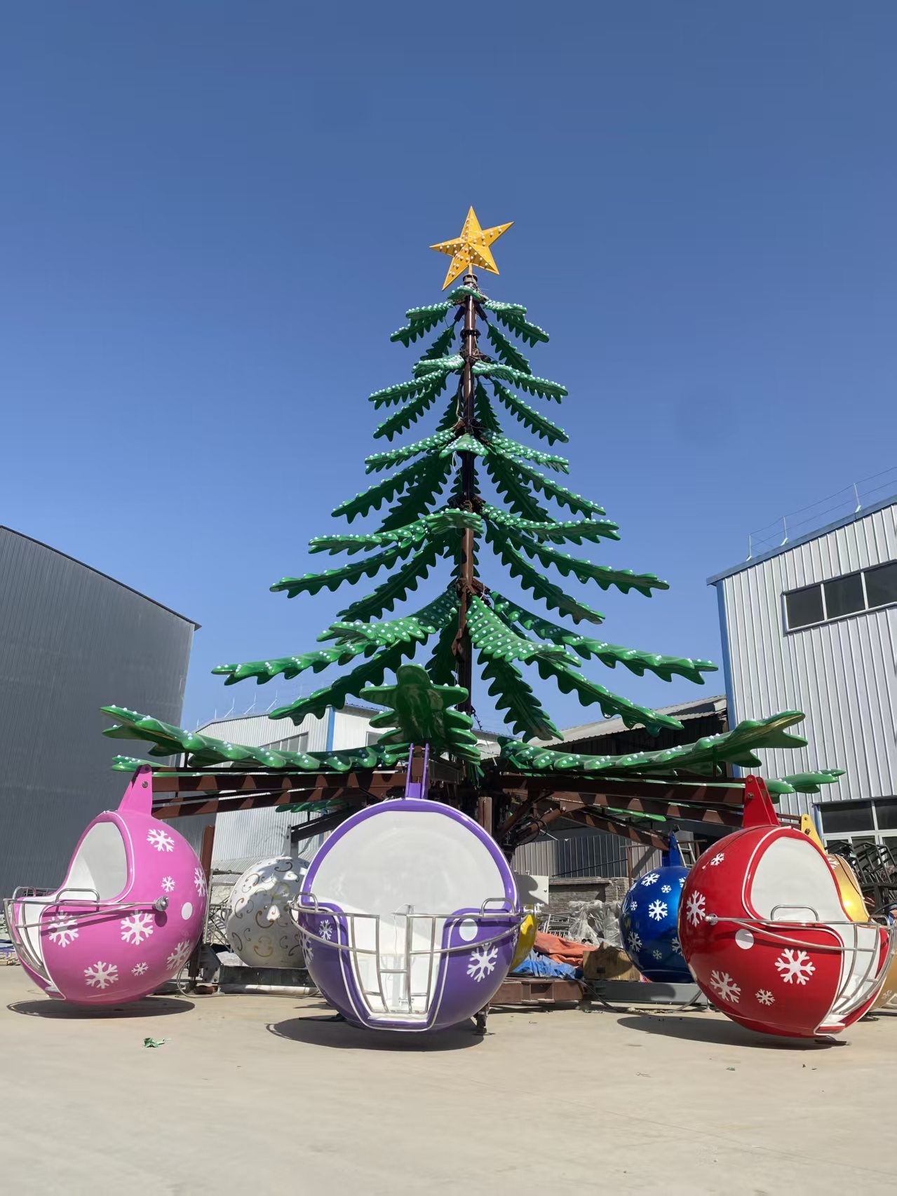 7.5kW Christmas Tree Teacup Amusement Ride 32 Seat For Carnival