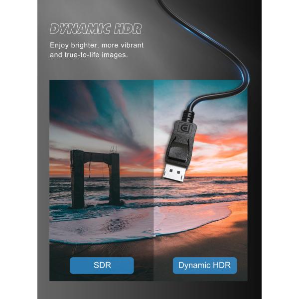 6 футов Dp к поддержке монитора Displayport Hdmi 4k 60hz кабеля Dp