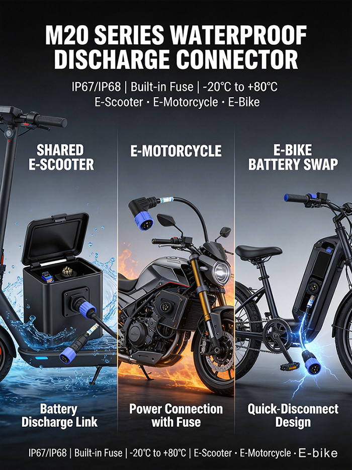 IP67 Waterproof Electric Motorcycle Charging Connector 50A EV Plug