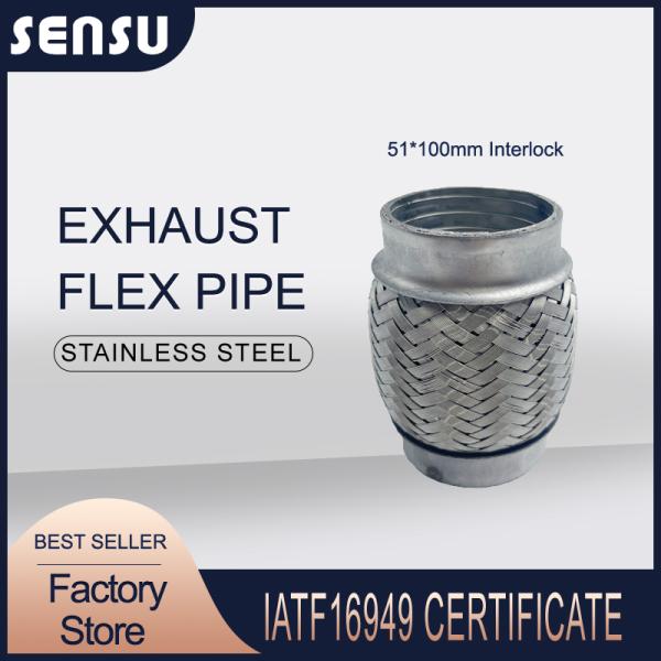 51x100mm Stainless Steel Flexible Exhaust Pipe With Interlock
