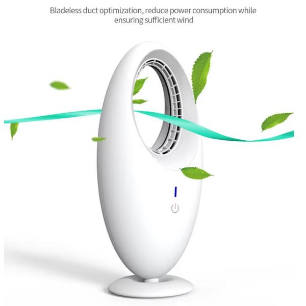 Portable Electric Desk Fan Rechargeable Mini USB Bladeless Table Fan ABS PC Tower Fan
