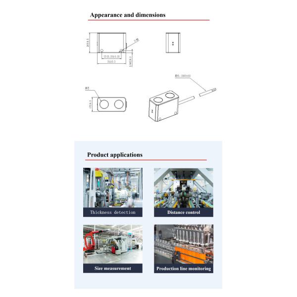 NPN Signal Output 24V Ultrasonic Range Finder Sensor 20 - 350mm Measuring Range