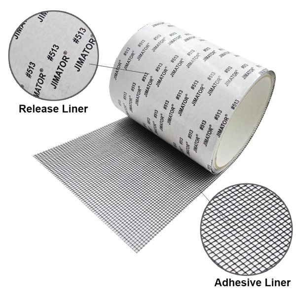 Waterproof Acrylic Window Net Mosquito Net with Hot Melt Adhesive Single Sided 5cm Width for Repairing Torn Screens Masking