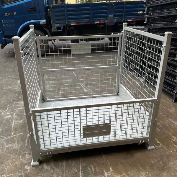 Industry Bulk Storage Stackable Stillage Cage Folding Galvanized 800x1200 Wire Mesh