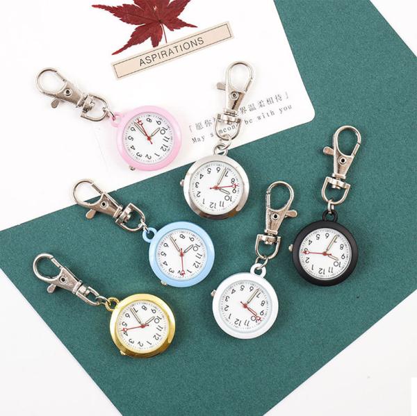 FOB Nurse Pocket Watch Black Nurse Watch Keychain Hospital Clock Pink Luminous Watches Doctor Nursing Gift