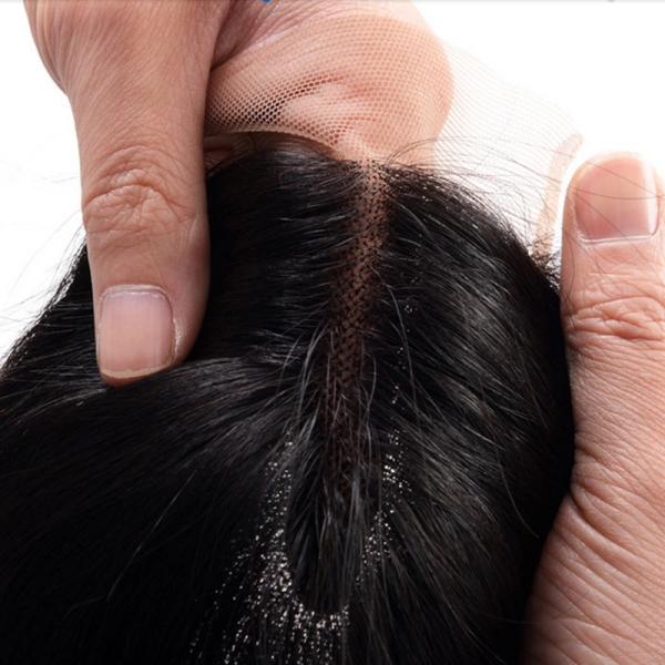 Bouncy Black 100 Human Hair Lace Front Closure Long Lasting Without Knots Or Lice