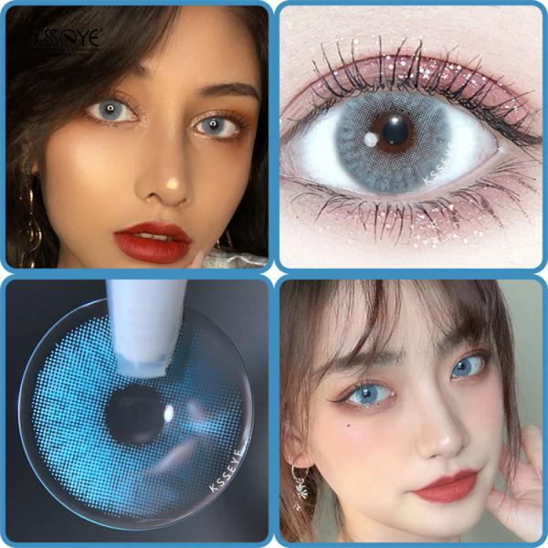KSSEYE Mulberry Blue Colored Contacts Lenses 14.0mm Rinnegan Yearly Natural
