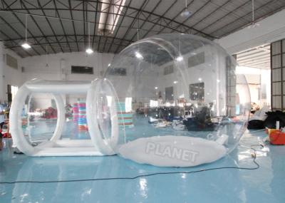 barraca de acampamento inflável clara transparente da bolha da abóbada 4mDia com túnel hermético