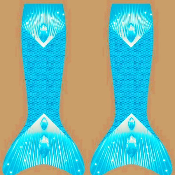 Girls Green Swimmable Mermaid Tails , Mermaid Tail Swimsuit For Kids