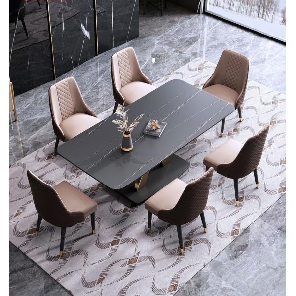 OEM Black Dining Table Marble Onyx Modern Furniture