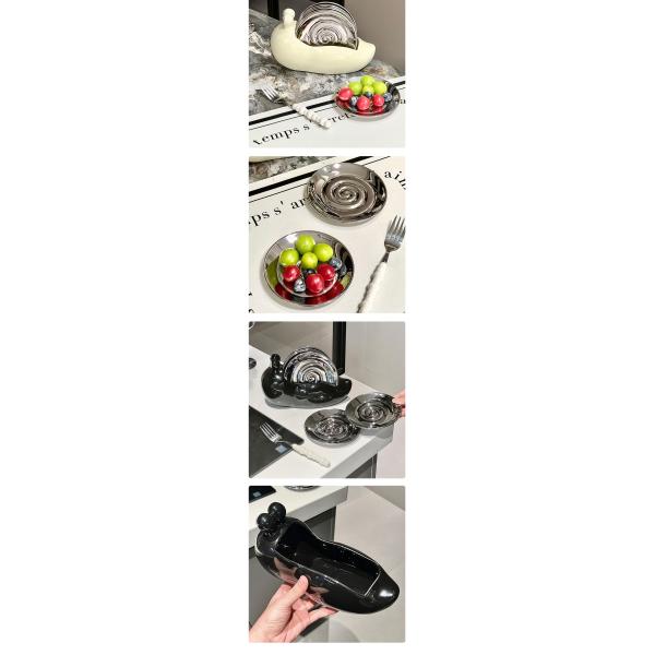 Stocked Dinnerware Sets with Handpainted Ceramic Snail Dish of Kitchen Accessories